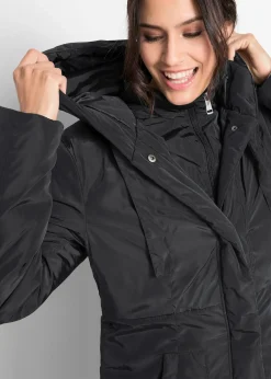Manteau court légèrement rembourré à capuche