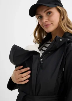 Manteau de grossesse 3 en 1 imperméable et coupe-vent avec fonction portage, deux empiècements
