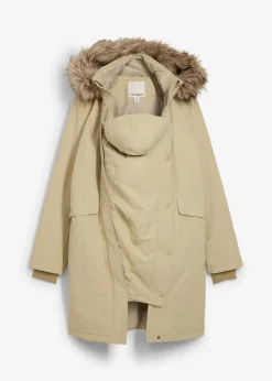 Manteau de grossesse 3-en-1 coupe-vent et imperméable avec fonction portage