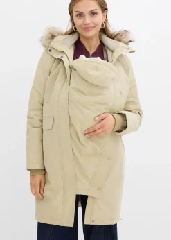 Manteau de grossesse 3-en-1 coupe-vent et imperméable avec fonction portage