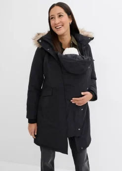 Manteau de grossesse 3-en-1 coupe-vent et imperméable avec fonction portage