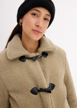 Manteau de grossesse en sherpa avec empiècement de portage