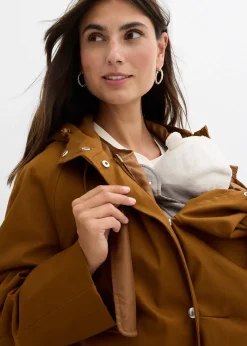 Manteau de grossesse et de portage déperlant 6-en-1 avec gilet intérieur amovible