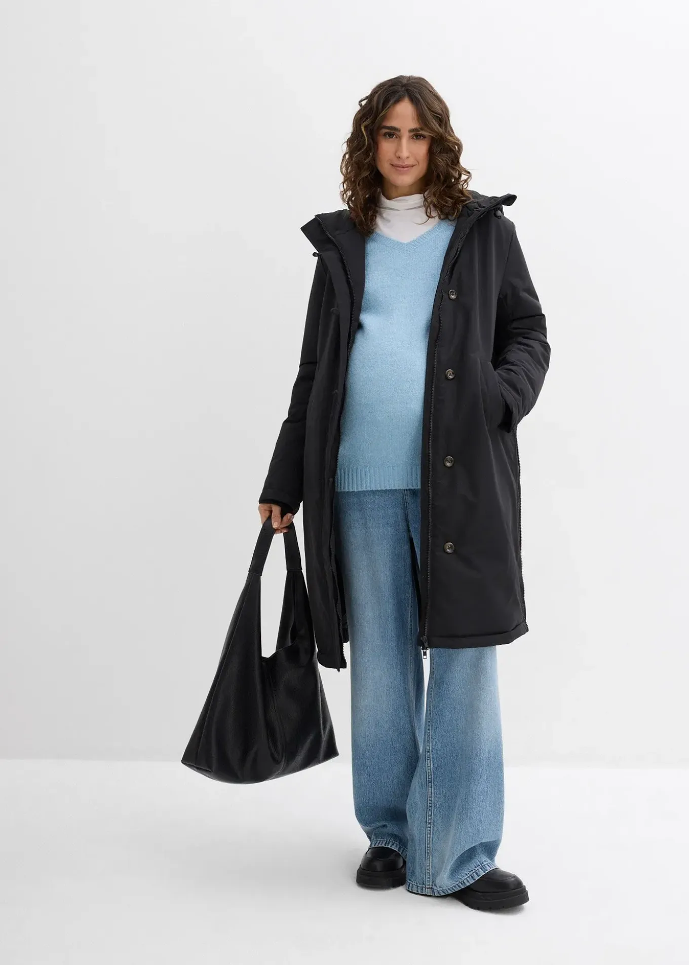 Manteau de grossesse rembourré 3en1 avec empiècement de portage