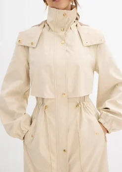 Manteau de mi-saison à capuche amovible