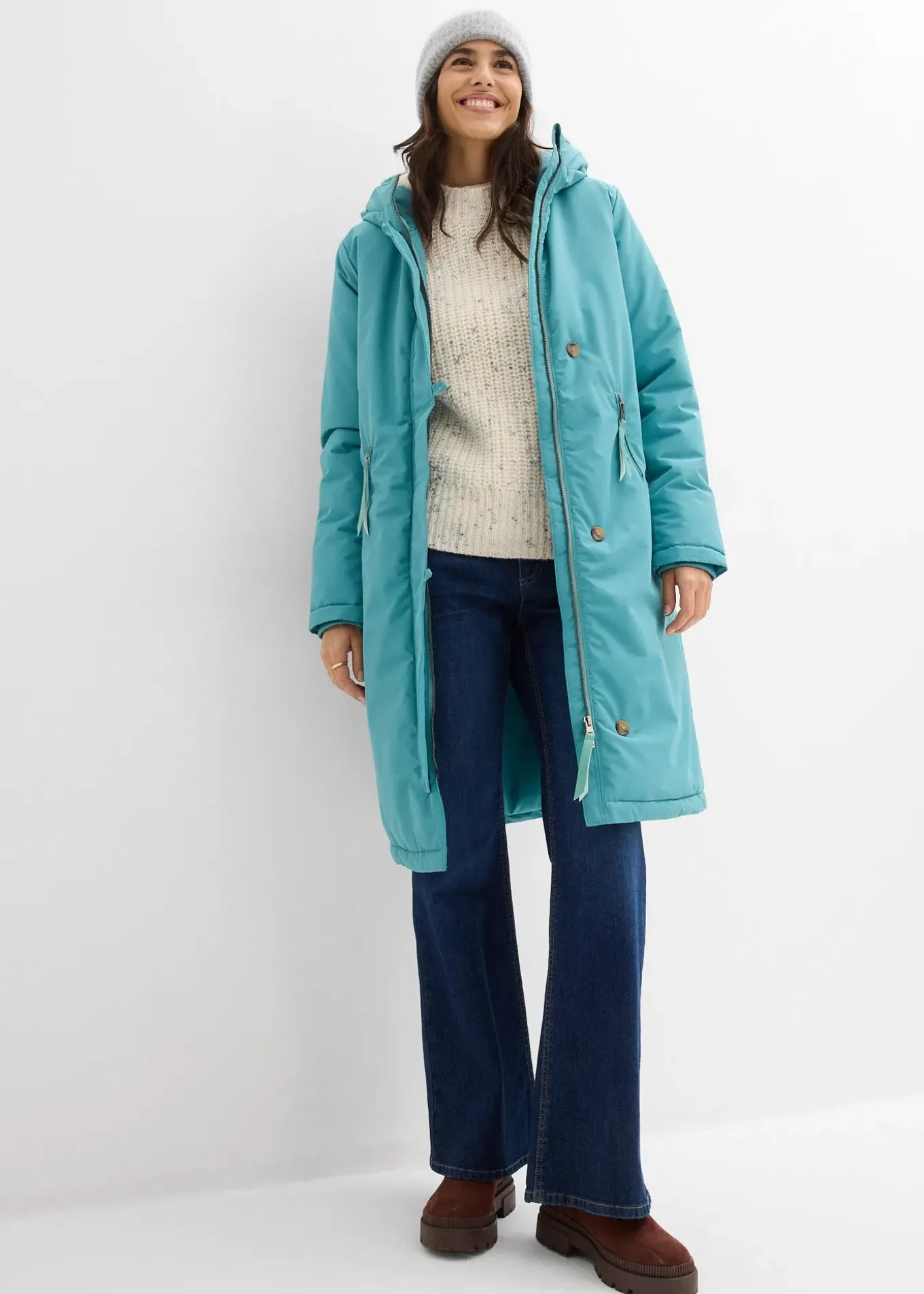 Manteau d’hiver avec doublure capuche en polaire peluche