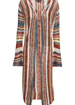 Manteau en maille à rayures