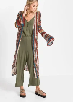 Manteau en maille à rayures