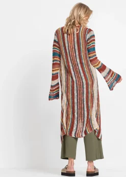 Manteau en maille à rayures