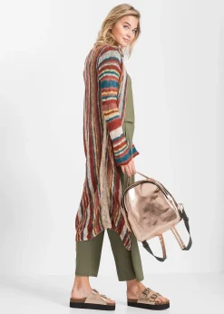 Manteau en maille à rayures