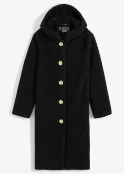 Manteau en sherpa avec capuche et poches