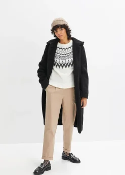 Manteau en sherpa avec capuche et poches