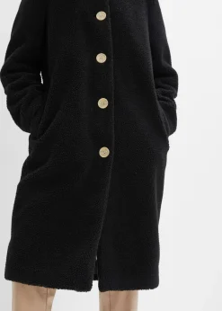 Manteau en sherpa avec capuche et poches