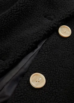 Manteau en sherpa avec capuche et poches