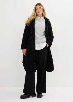 Manteau en velours côtelé 100% coton avec capuche doublée sherpa