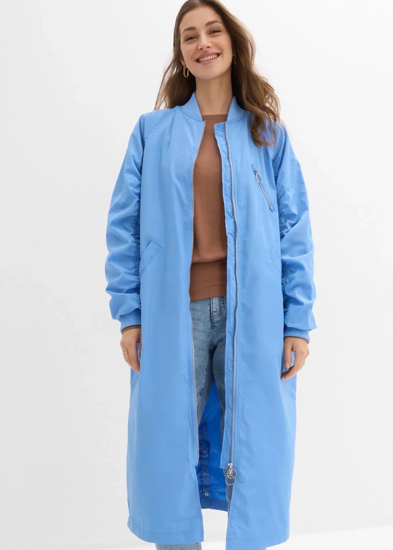 Manteau léger avec col en bord-côtes