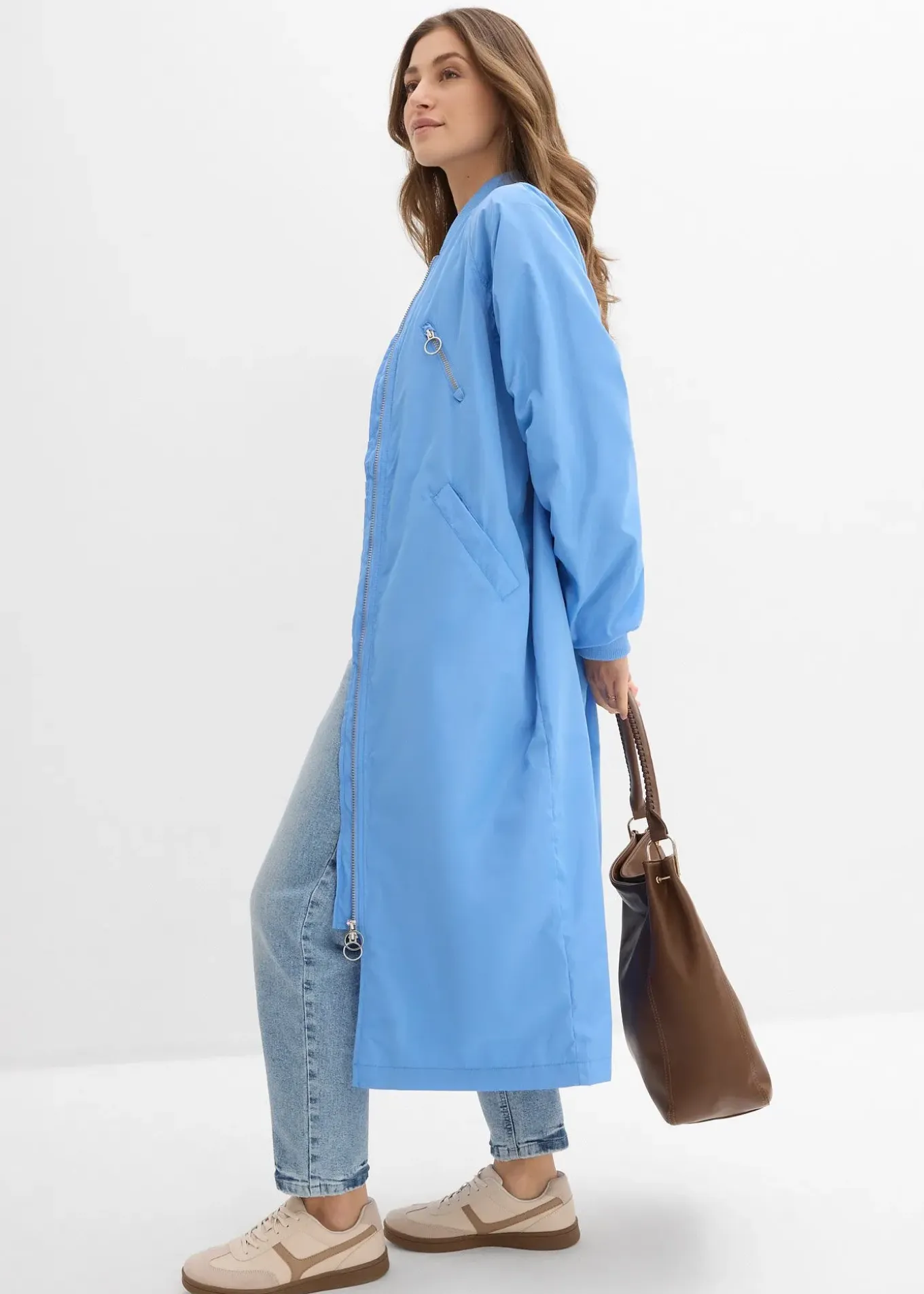 Manteau léger avec col en bord-côtes