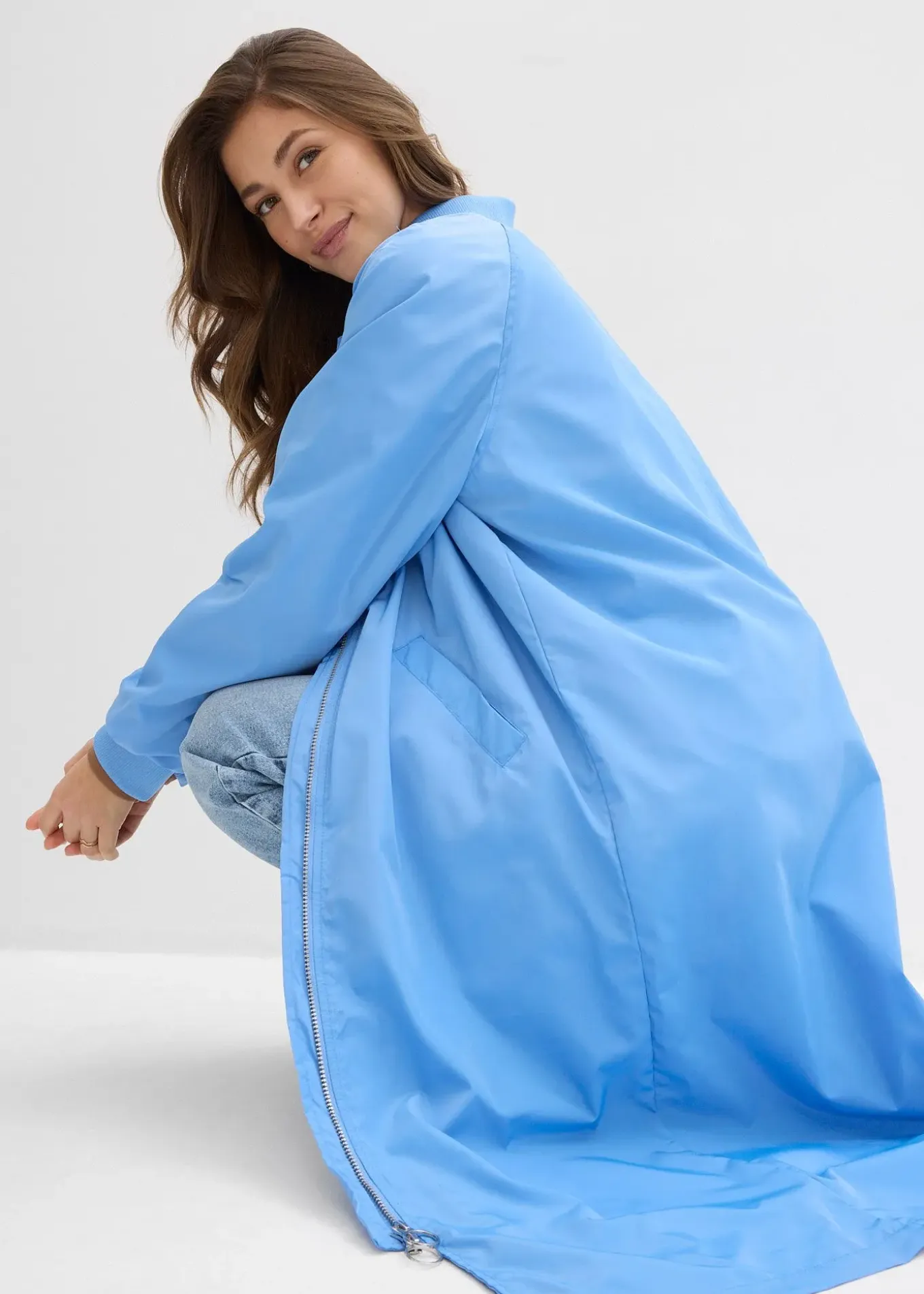 Manteau léger avec col en bord-côtes