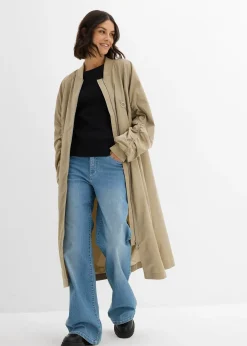 Manteau léger avec col en bord-côtes