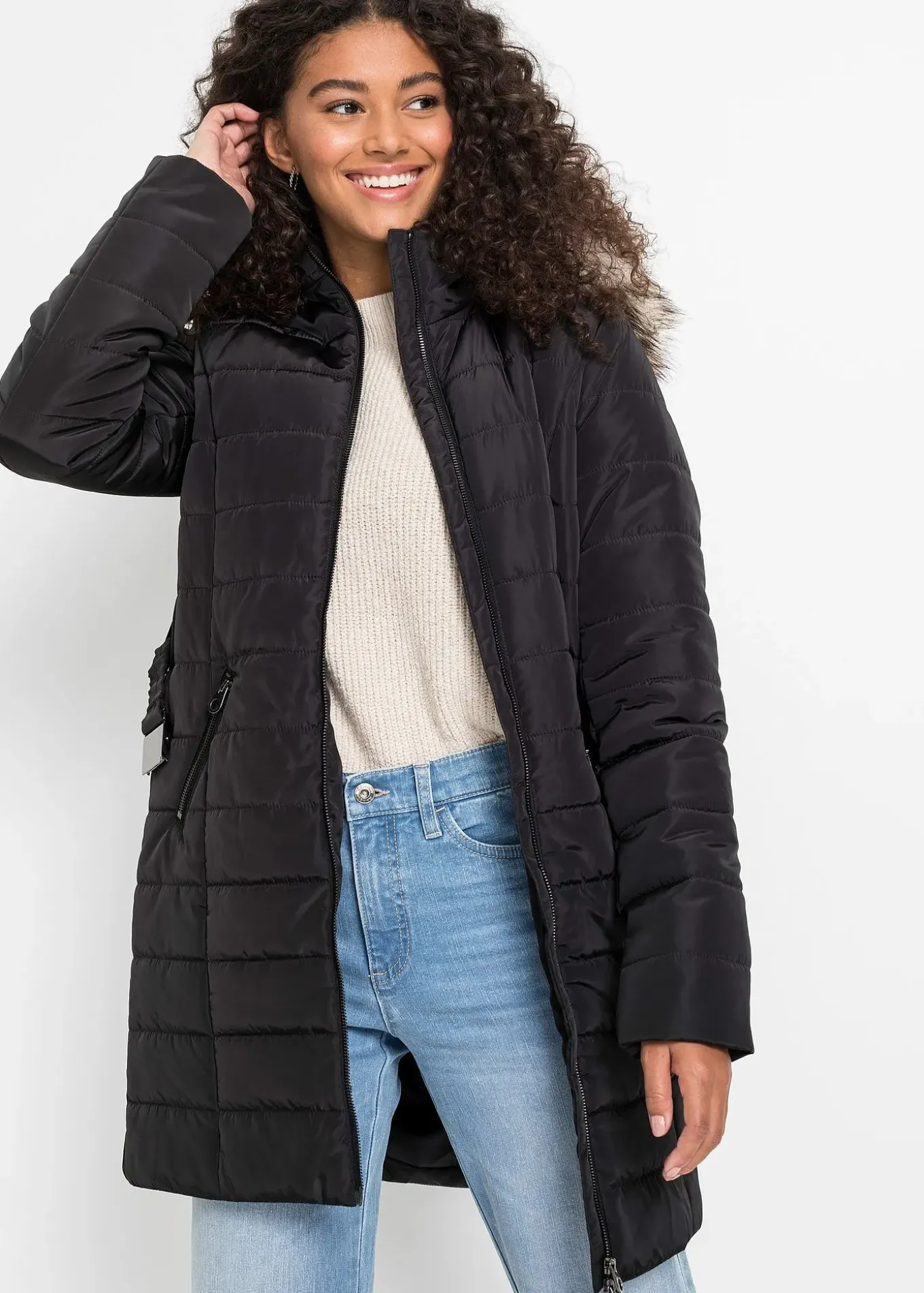 Manteau matelassé avec ceinture