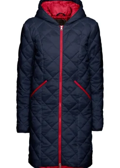 Manteau matelassé bicolore à capuche