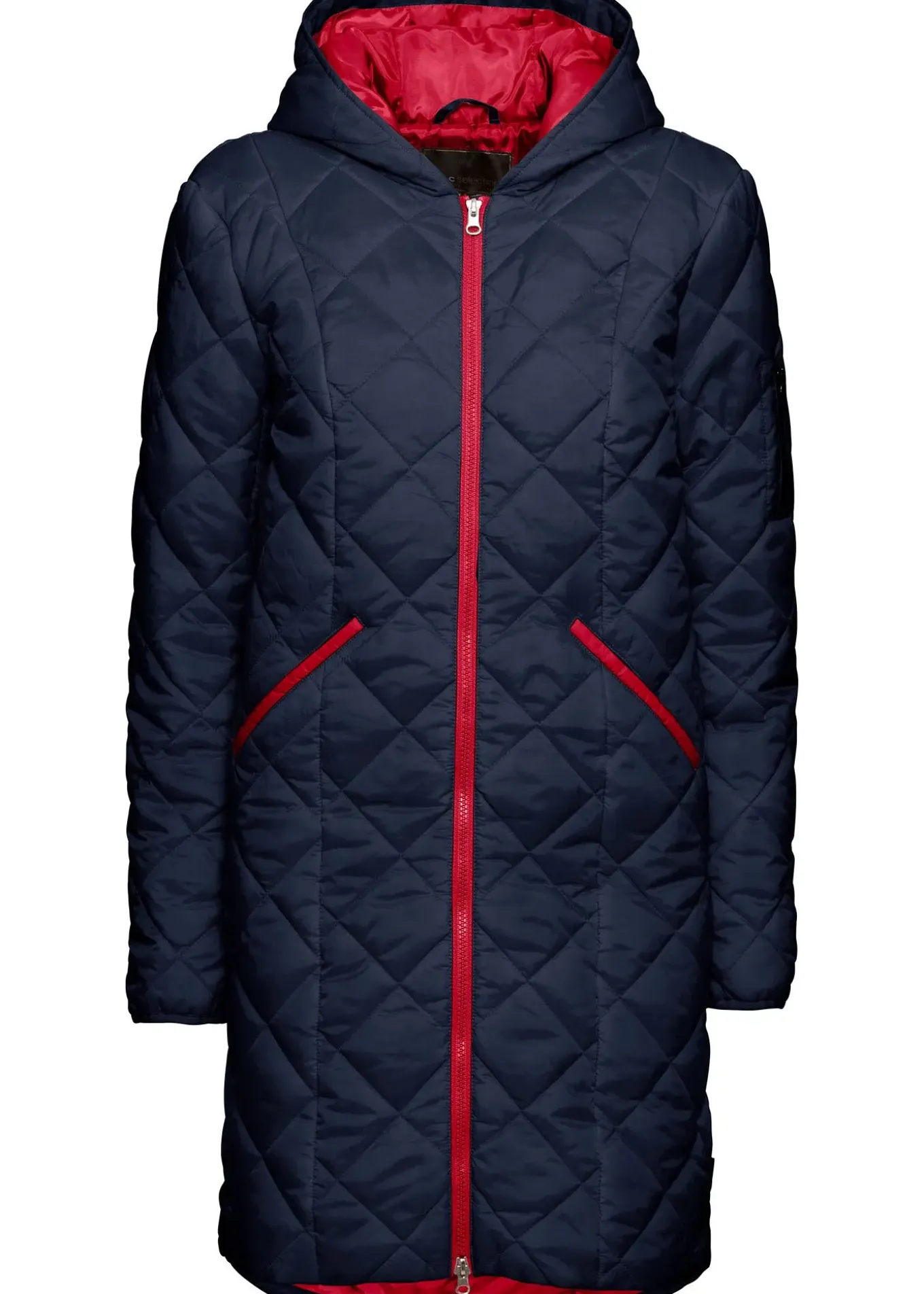 Manteau matelassé bicolore à capuche