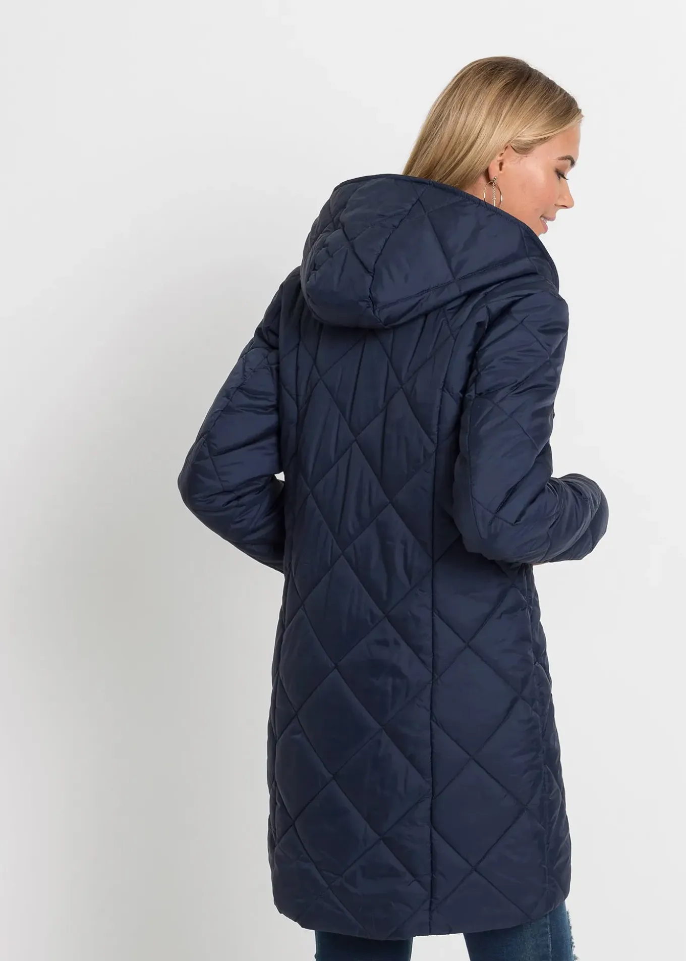Manteau matelassé bicolore à capuche