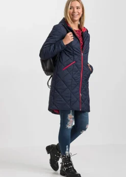 Manteau matelassé bicolore à capuche