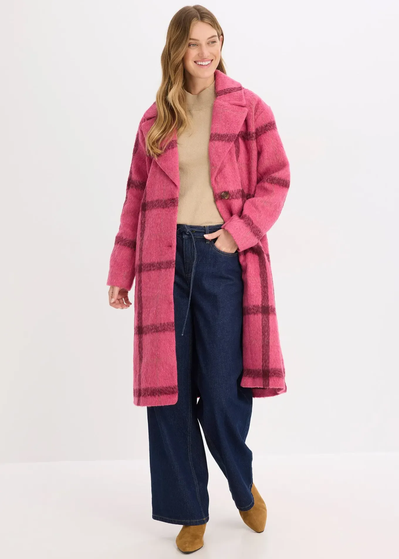 Manteau oversize, aspect laine