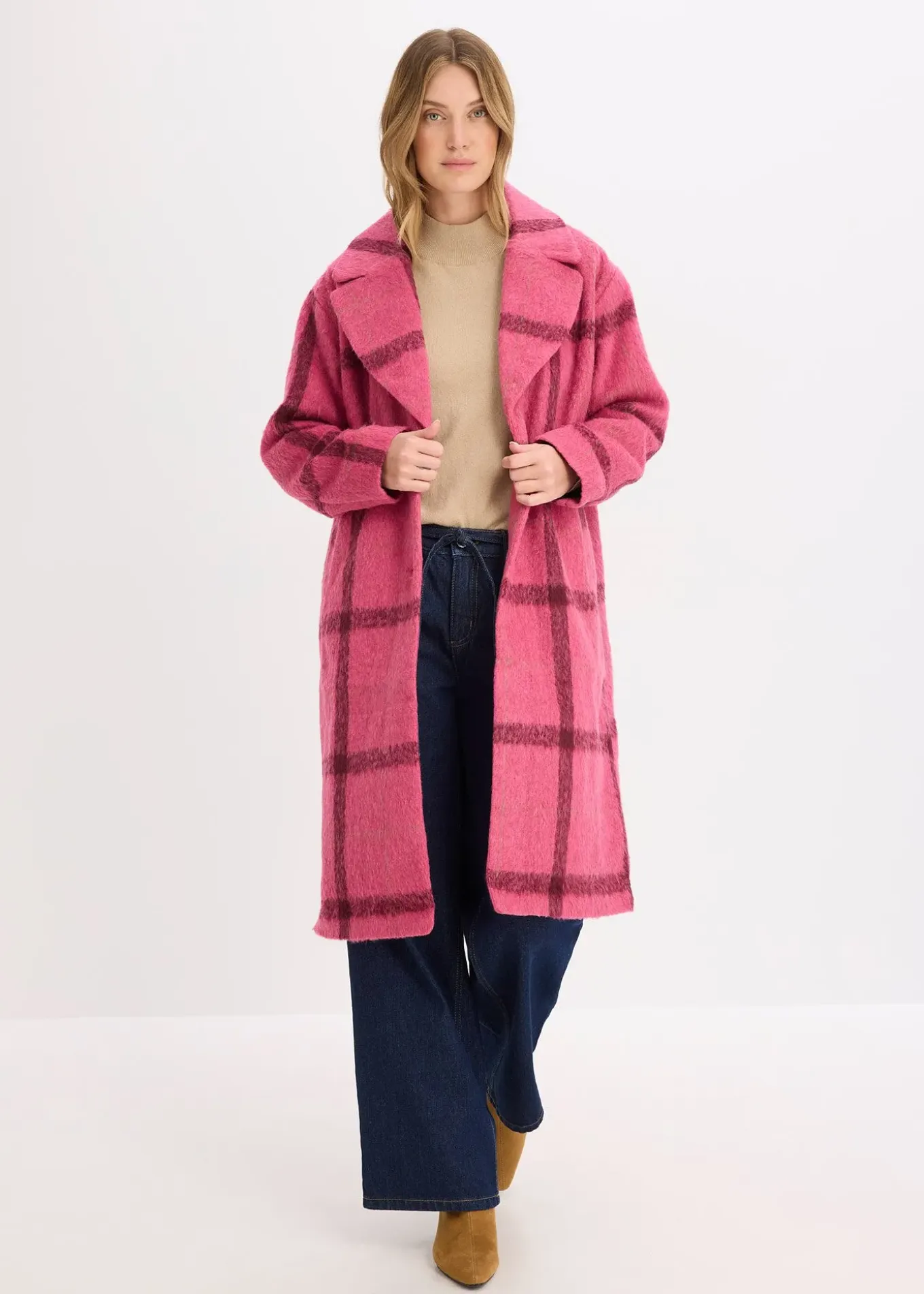 Manteau oversize, aspect laine