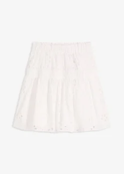 Mini-jupe en broderie anglaise