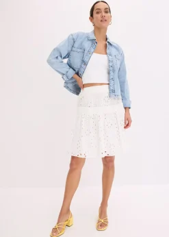 Mini-jupe en broderie anglaise