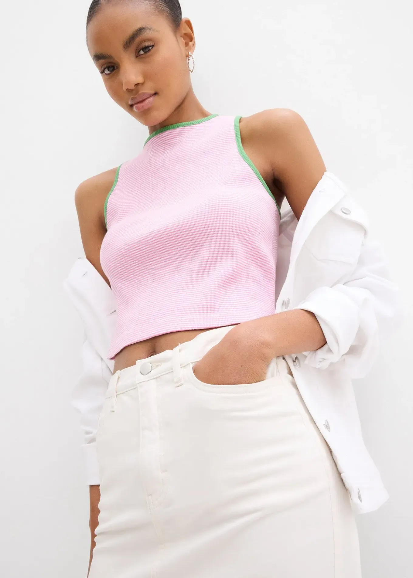 Mini-jupe en coton extensible