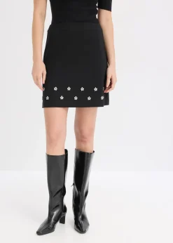 Mini-jupe en coton mélangé