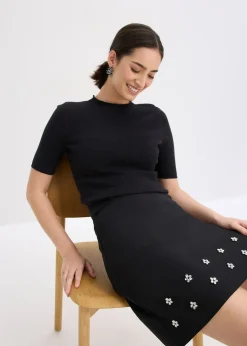 Mini-jupe en coton mélangé