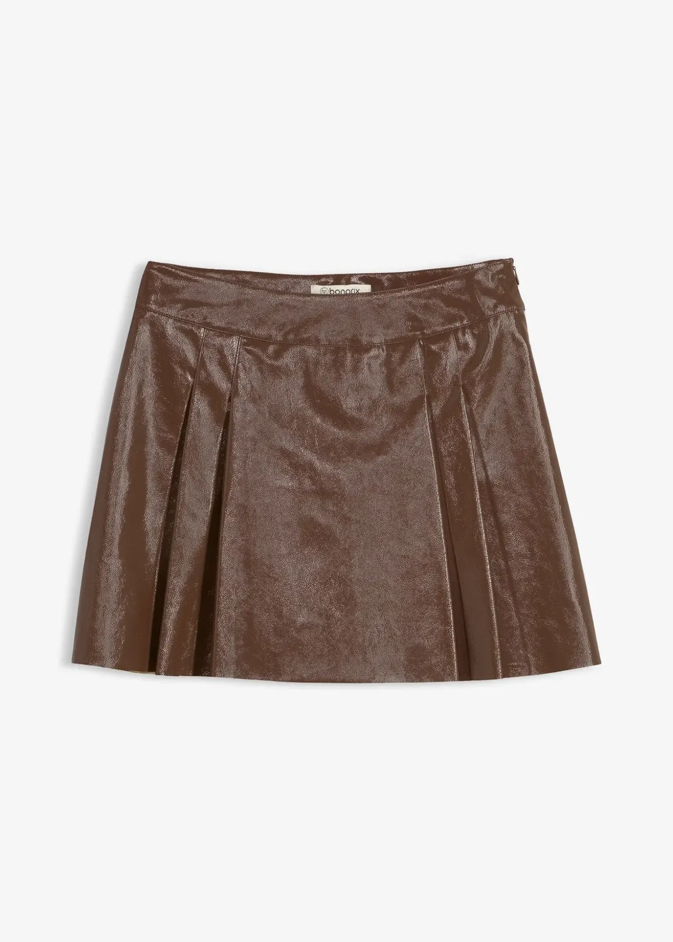 Mini-jupe enduite à plis creux