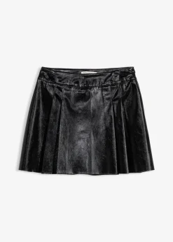 Mini-jupe enduite à plis creux