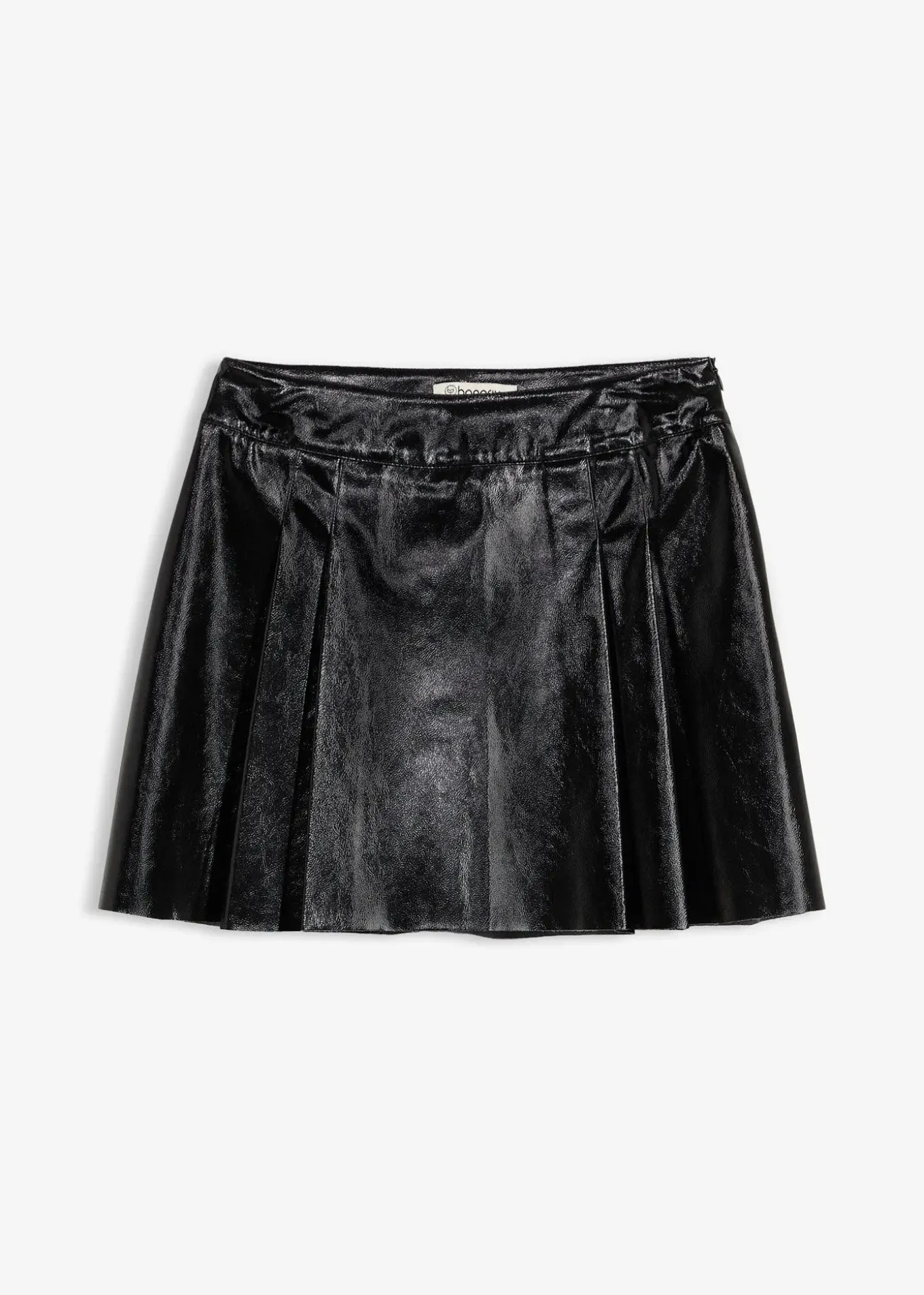 Mini-jupe enduite à plis creux