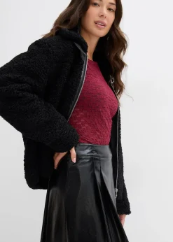 Mini-jupe enduite à plis creux