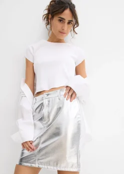 Mini-jupe métallisée