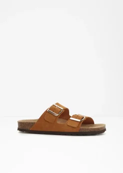 Mules en cuir velours