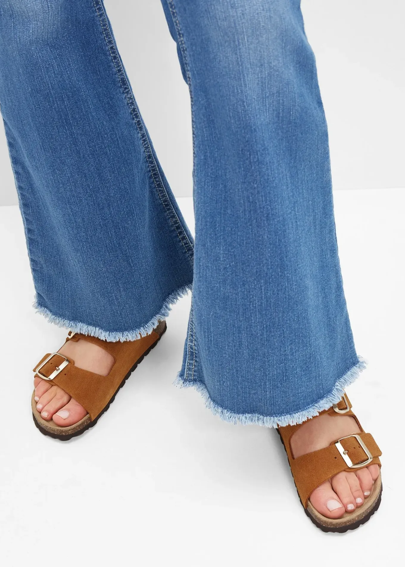 Mules en cuir velours