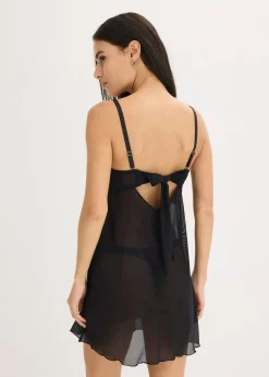 Négligé à dentelle cœurs, sans armatures