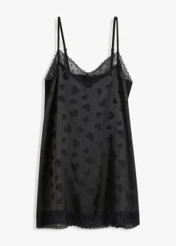 Négligé en satin à motif cœur