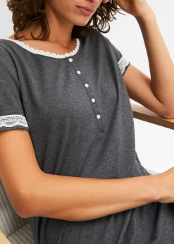 Nuisette avec patte de boutonnage et dentelle