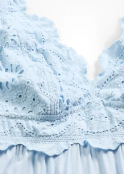 Nuisette en viscose avec broderies anglaises