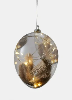 Objet déco LED Œuf avec plumes