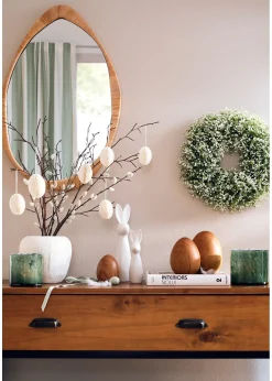 Objet déco Lot de 3 œufs de Pâques aspect bois