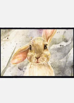 Paillasson lavable à motif lapin