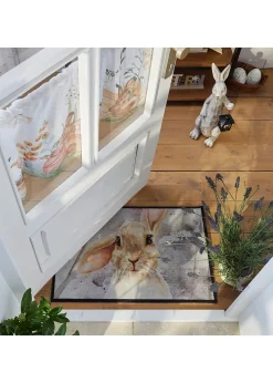 Paillasson lavable à motif lapin